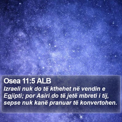 Osea 11:5 ALB Bible Verse Image