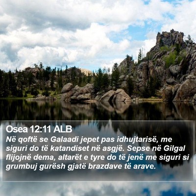 Osea 12:11 ALB Bible Verse Image