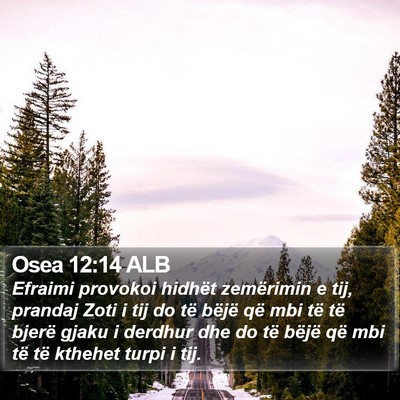 Osea 12:14 ALB Bible Verse Image