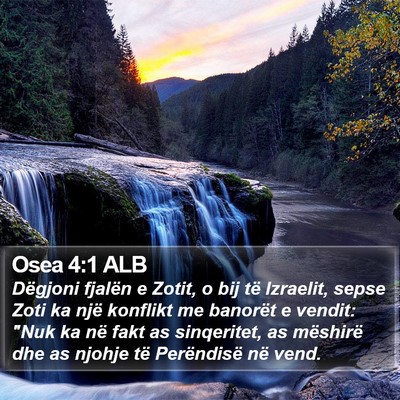 Osea 4:1 ALB Bible Verse Image