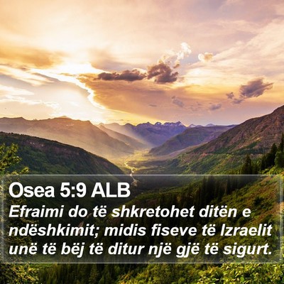 Osea 5:9 ALB Bible Verse Image