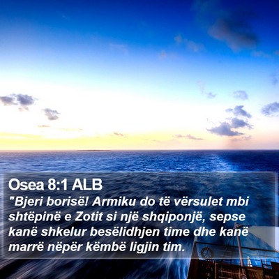 Osea 8:1 ALB Bible Verse Image