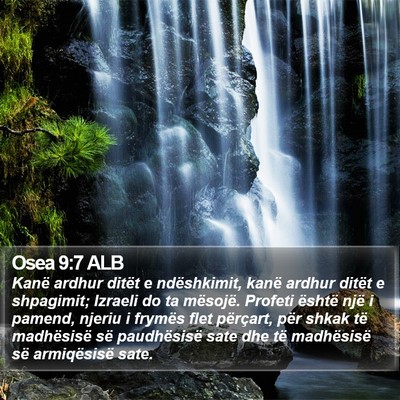 Osea 9:7 ALB Bible Verse Image