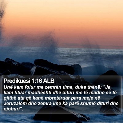 Predikuesi 1:16 ALB Bible Verse Image