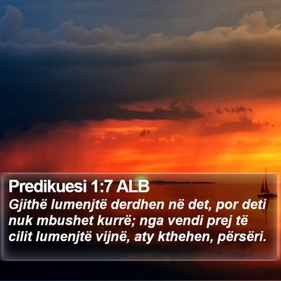 Predikuesi 1:7 ALB Bible Verse Image