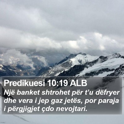 Predikuesi 10:19 ALB Bible Verse Image