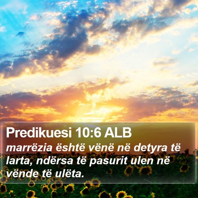 Predikuesi 10:6 ALB Bible Verse Image