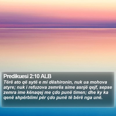 Predikuesi 2:10 ALB Bible Verse Image