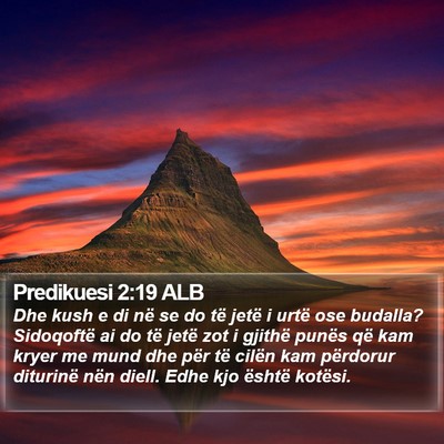 Predikuesi 2:19 ALB Bible Verse Image