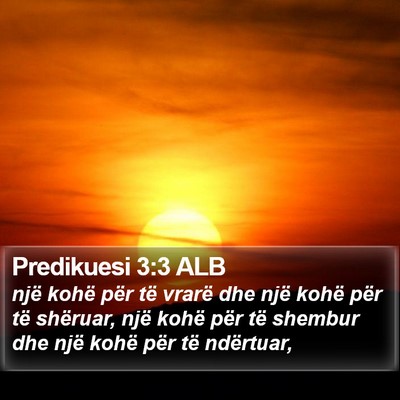 Predikuesi 3:3 ALB Bible Verse Image