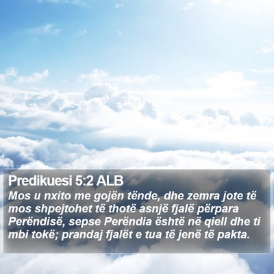 Predikuesi 5:2 ALB Bible Verse Image