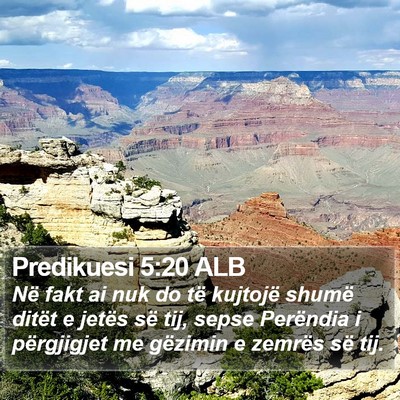 Predikuesi 5:20 ALB Bible Verse Image