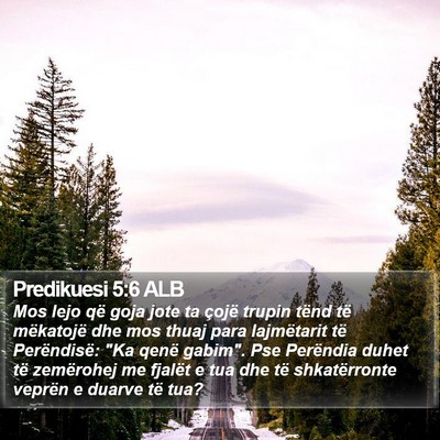 Predikuesi 5:6 ALB Bible Verse Image