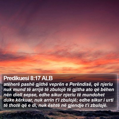Predikuesi 8:17 ALB Bible Verse Image