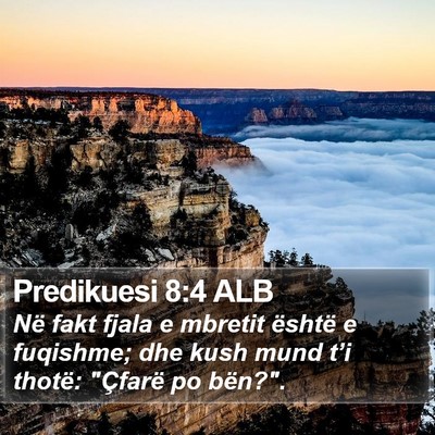 Predikuesi 8:4 ALB Bible Verse Image