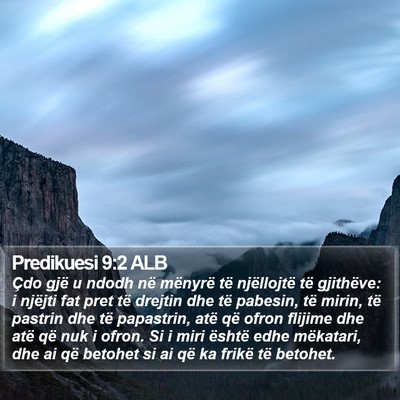 Predikuesi 9:2 ALB Bible Verse Image