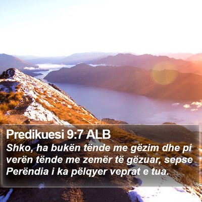 Predikuesi 9:7 ALB Bible Verse Image