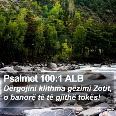 Psalmet 100:1 ALB Bible Verse Image