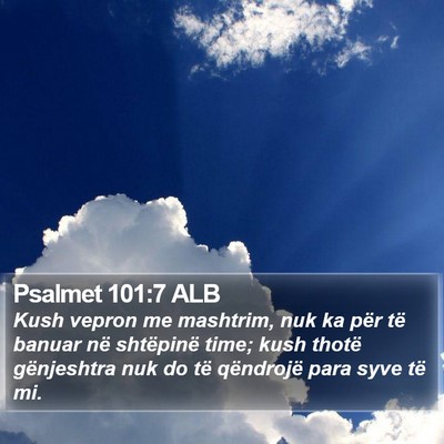 Psalmet 101:7 ALB Bible Verse Image