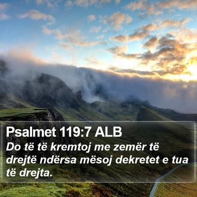 Psalmet 119:7 ALB Bible Verse Image