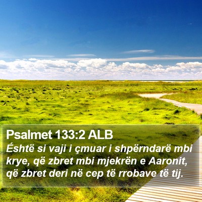 Psalmet 133:2 ALB Bible Verse Image