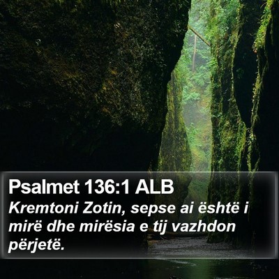 Psalmet 136:1 ALB Bible Verse Image