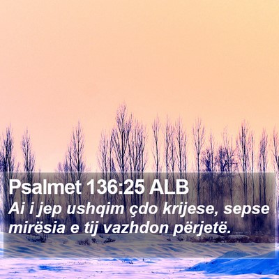 Psalmet 136:25 ALB Bible Verse Image