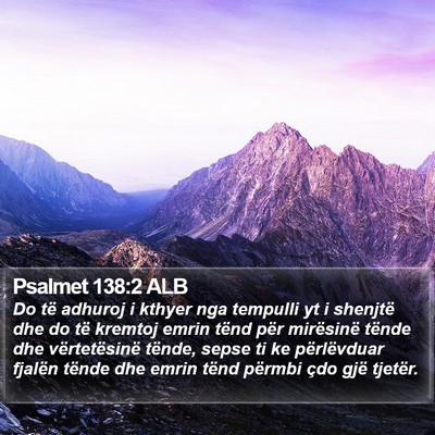 Psalmet 138:2 ALB Bible Verse Image