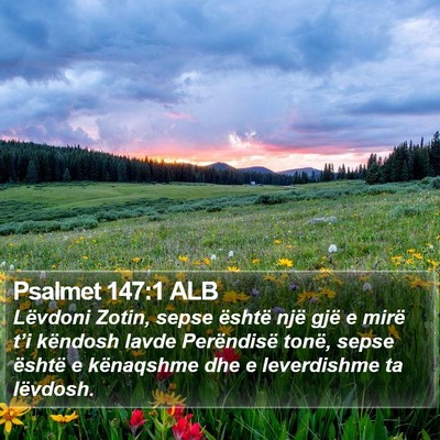 Psalmet 147:1 ALB Bible Verse Image