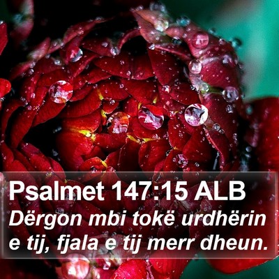 Psalmet 147:15 ALB Bible Verse Image