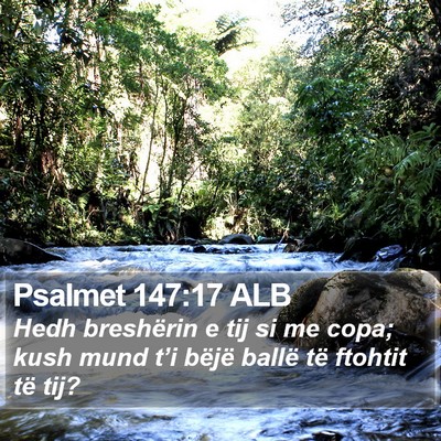 Psalmet 147:17 ALB Bible Verse Image