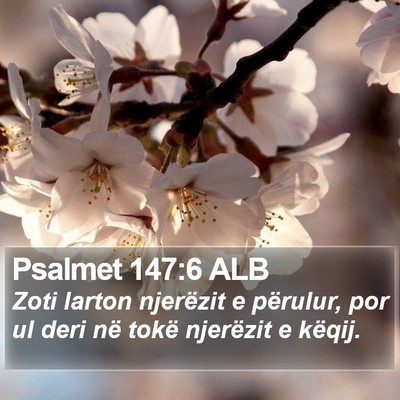 Psalmet 147:6 ALB Bible Verse Image