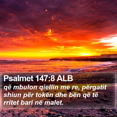 Psalmet 147:8 ALB Bible Verse Image