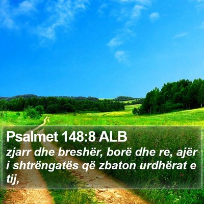 Psalmet 148:8 ALB Bible Verse Image