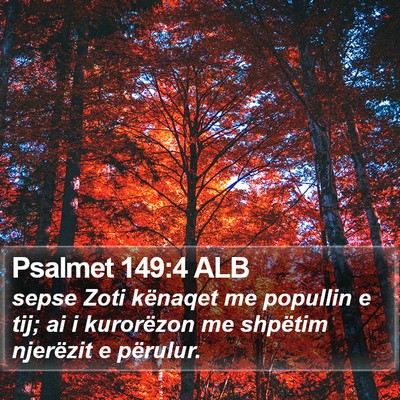 Psalmet 149:4 ALB Bible Verse Image