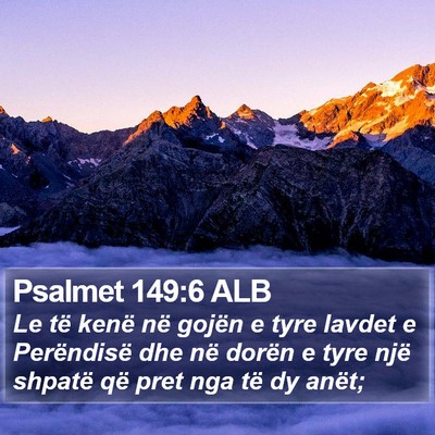 Psalmet 149:6 ALB Bible Verse Image