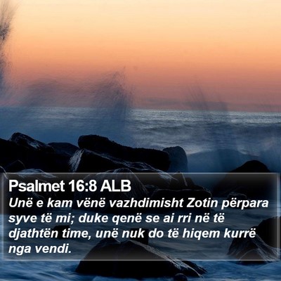 Psalmet 16:8 ALB Bible Verse Image