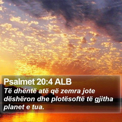 Psalmet 20:4 ALB Bible Verse Image