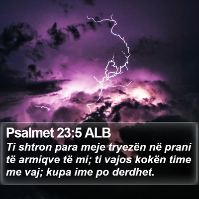 Psalmet 23:5 ALB Bible Verse Image