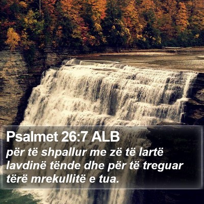 Psalmet 26:7 ALB Bible Verse Image