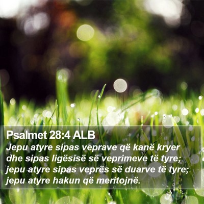 Psalmet 28:4 ALB Bible Verse Image