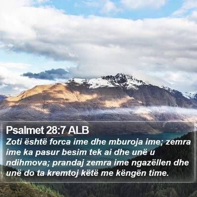Psalmet 28:7 ALB Bible Verse Image