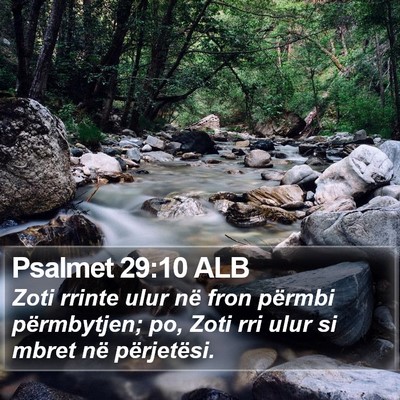 Psalmet 29:10 ALB Bible Verse Image