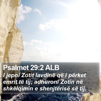 Psalmet 29:2 ALB Bible Verse Image