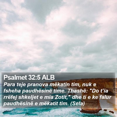 Psalmet 32:5 ALB Bible Verse Image