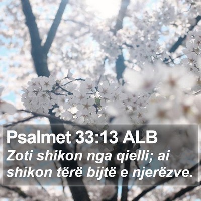 Psalmet 33:13 ALB Bible Verse Image