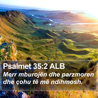 Psalmet 35:2 ALB Bible Verse Image
