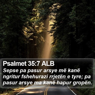 Psalmet 35:7 ALB Bible Verse Image
