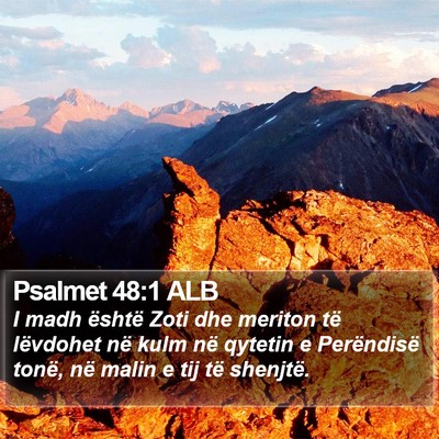 Psalmet 48:1 ALB Bible Verse Image