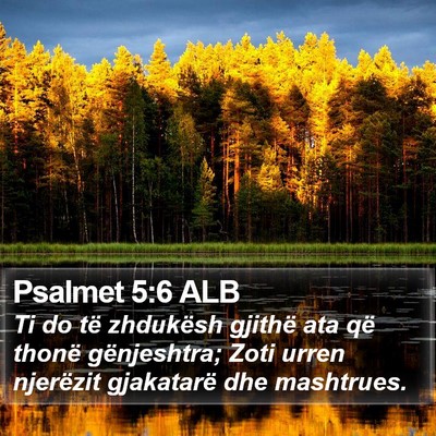 Psalmet 5:6 ALB Bible Verse Image